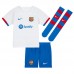 Otroški Nogometni dresi Barcelona Ferran Torres #7 Gostujoči 2023-24 Kratek Rokav (+ Kratke hlače)